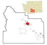 Yakima County Washington Incorporated and Unincorporated areas Yakima Highlighted